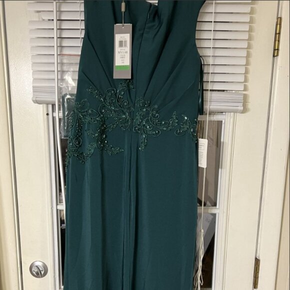 NWT Marsoni by Colors MV1148 Faille Evening Gown Green Size 10 - Picture 7 of 7